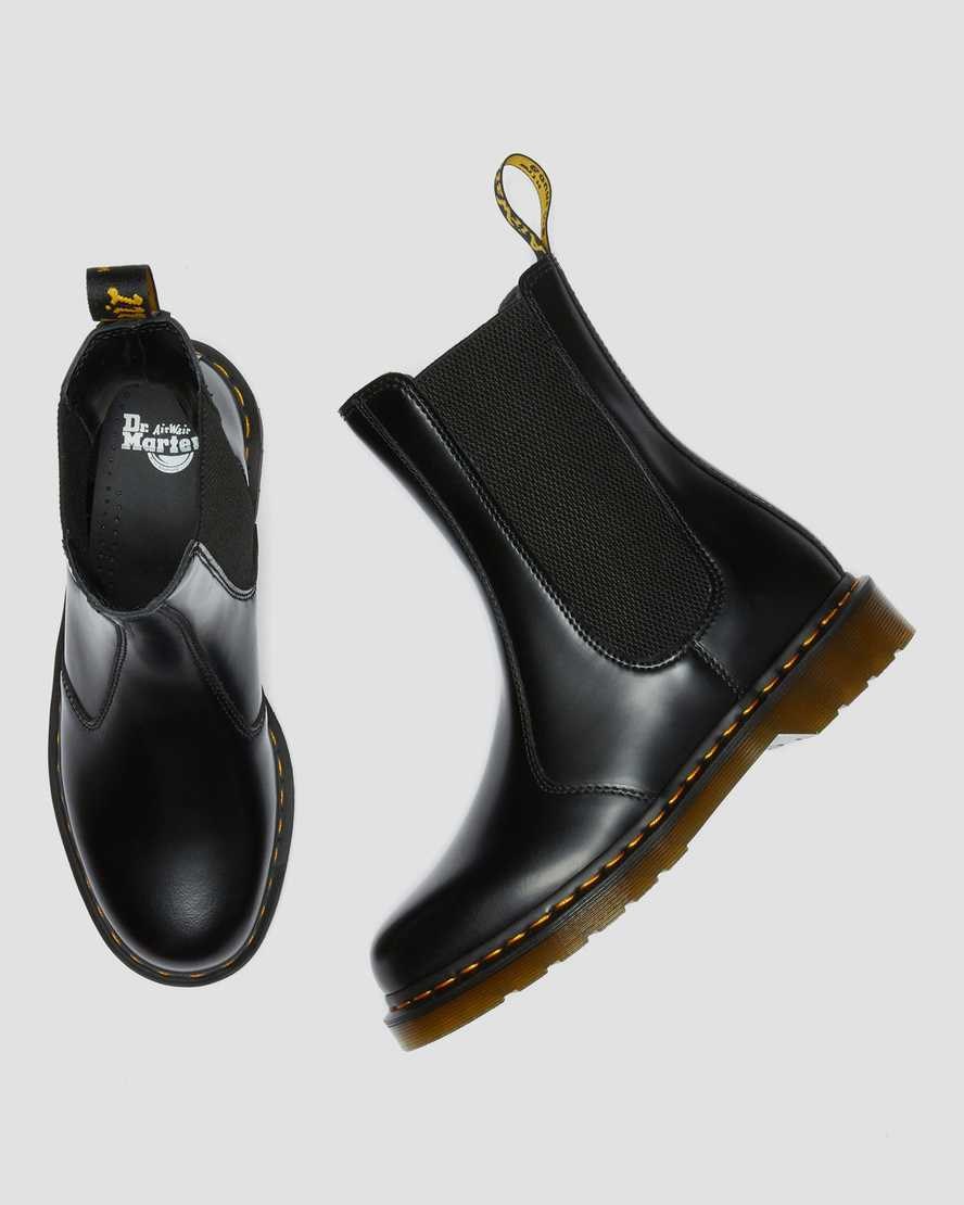 Black Smooth Leather Women's Dr Martens 2976 Hi Smooth Leather Chelsea Boots | AEH-845371